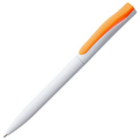 Ручка шариковая Pin белая с оранжевым.jpg