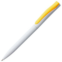 Ручка шариковая Pin белая с желтым.jpg